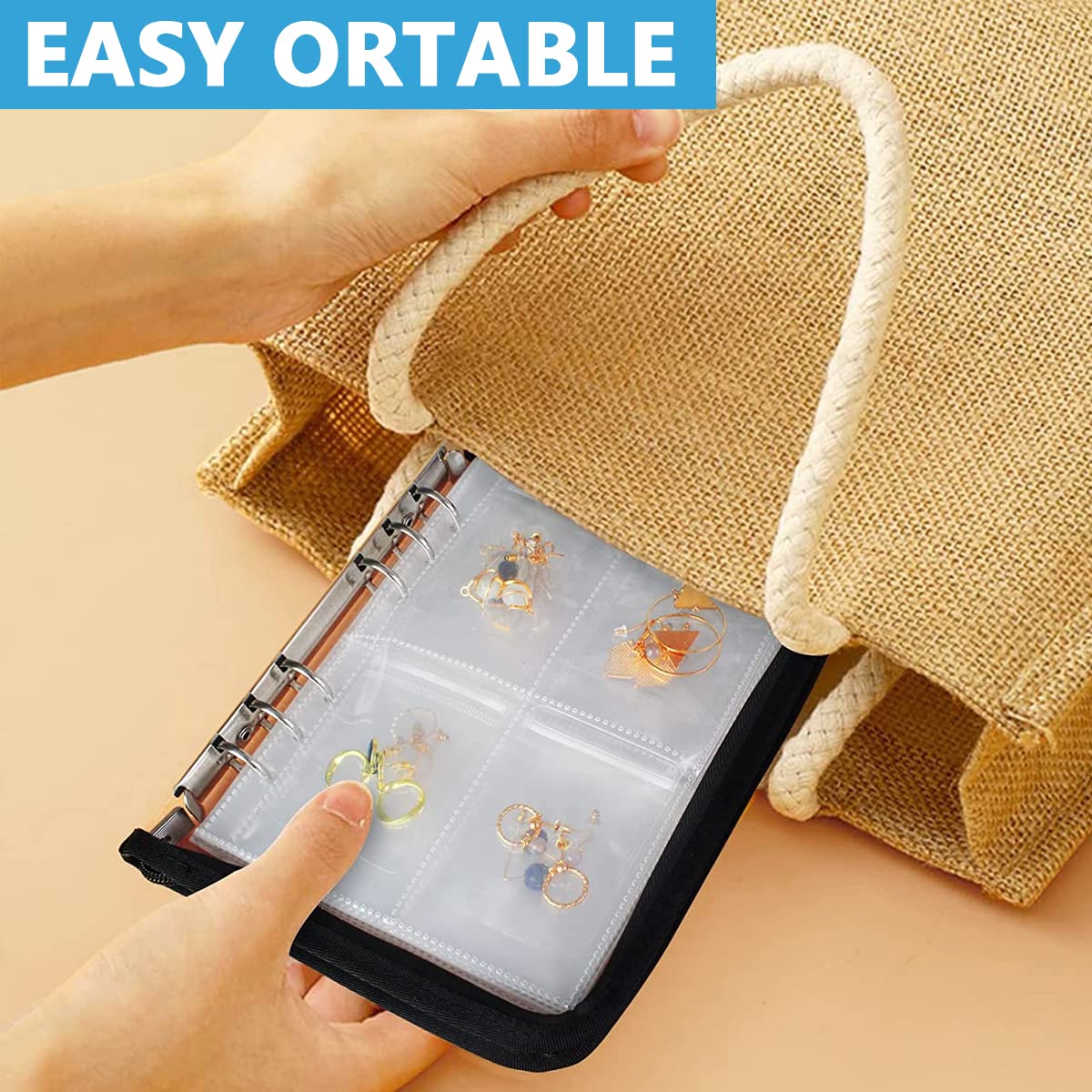 MAYCREATE Transparent Jewelry Storage Book, Anti Oxidation Jewelry Storage Organizer Bag with 60 Pockets for Bracelets Necklace Rings, Black MAYCREATE Transparent Jewelry Storage Book, Anti Oxidation Jewelry Storage Organizer Bag with 60 Pockets for Bracelets Necklace Rings, Black